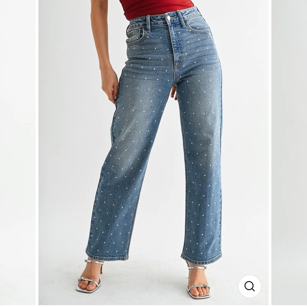 JBD Rhinestone Straight Jeans